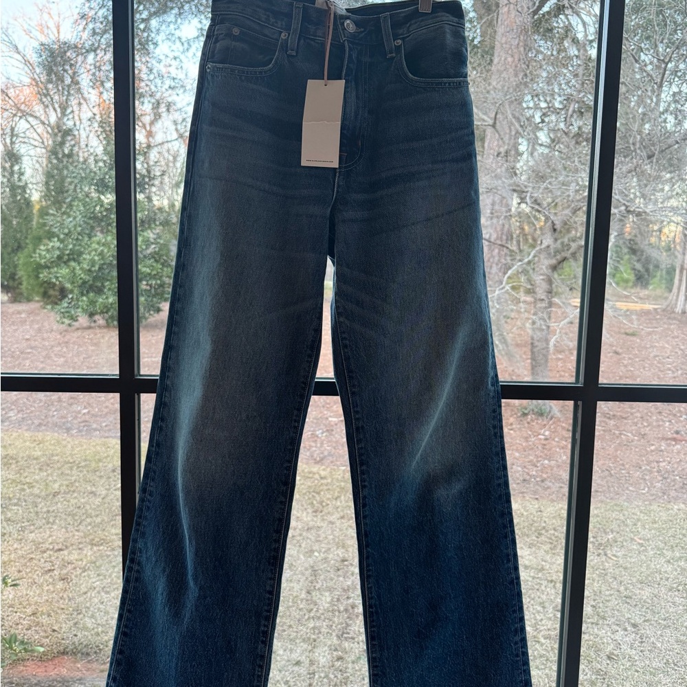 SLVRLAKE High-Rise Wide Leg Jeans in Medium Blue Wash - Picture 3 of 6